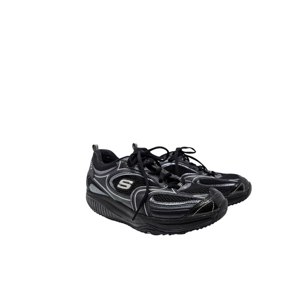 Skechers Shape Ups Black Silver Walking Shoes Women's Size 7.5 - Picture 1 of 8